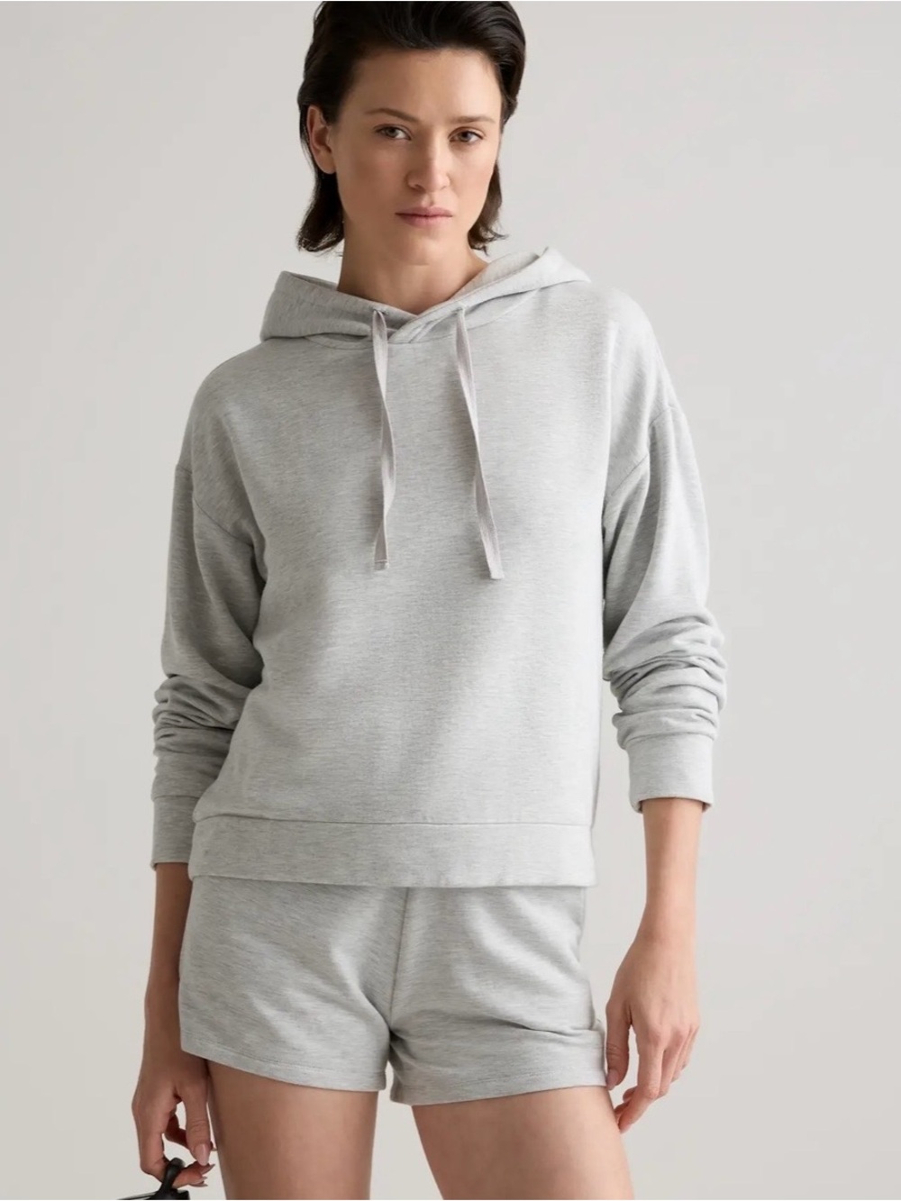 Quince Grey Tencel Modal Pullover Hoodie Sweatshirt Size S